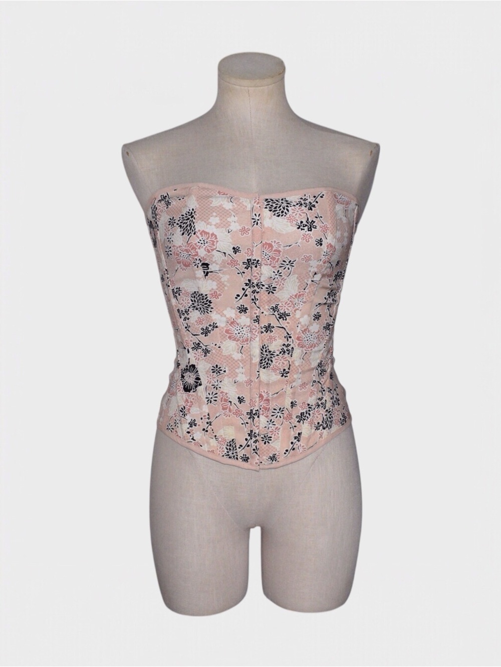 Charlotte Russe Floral Lace Up Corset Bustier Top